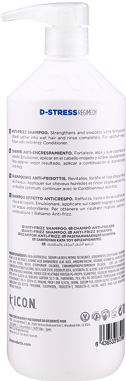 Шампунь для в’юнкого волосся - I.C.O.N. Anti-Frizz D-Stress Shampoo — фото N2
