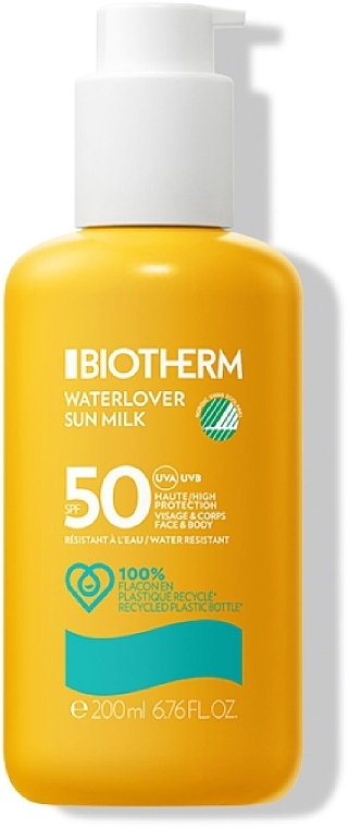 Cонцезахисне молочко для тіла та обличчя SPF50 - Biotherm Waterlover Sun Mist SPF50 - Biotherm Waterlover Sun Milk SPF50 — фото N1