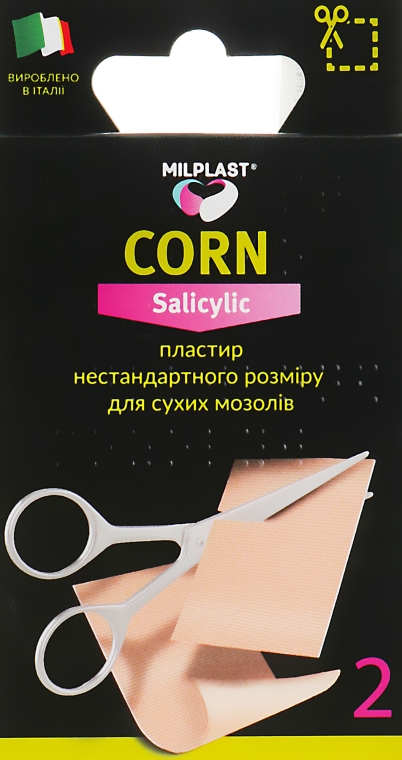 Пластырь нестандартного размера для сухих мозолей - Milplast Corn Salicylic — фото N1