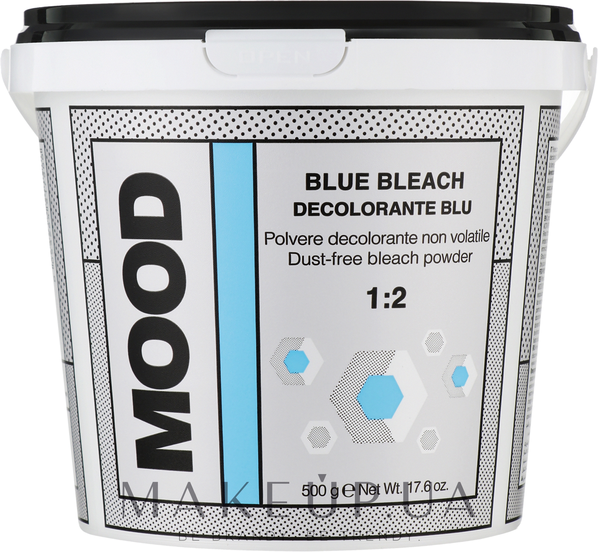 Знебарвлювальний блакитний порошок для волосся - Mood Blue Bleach Powder — фото 500g