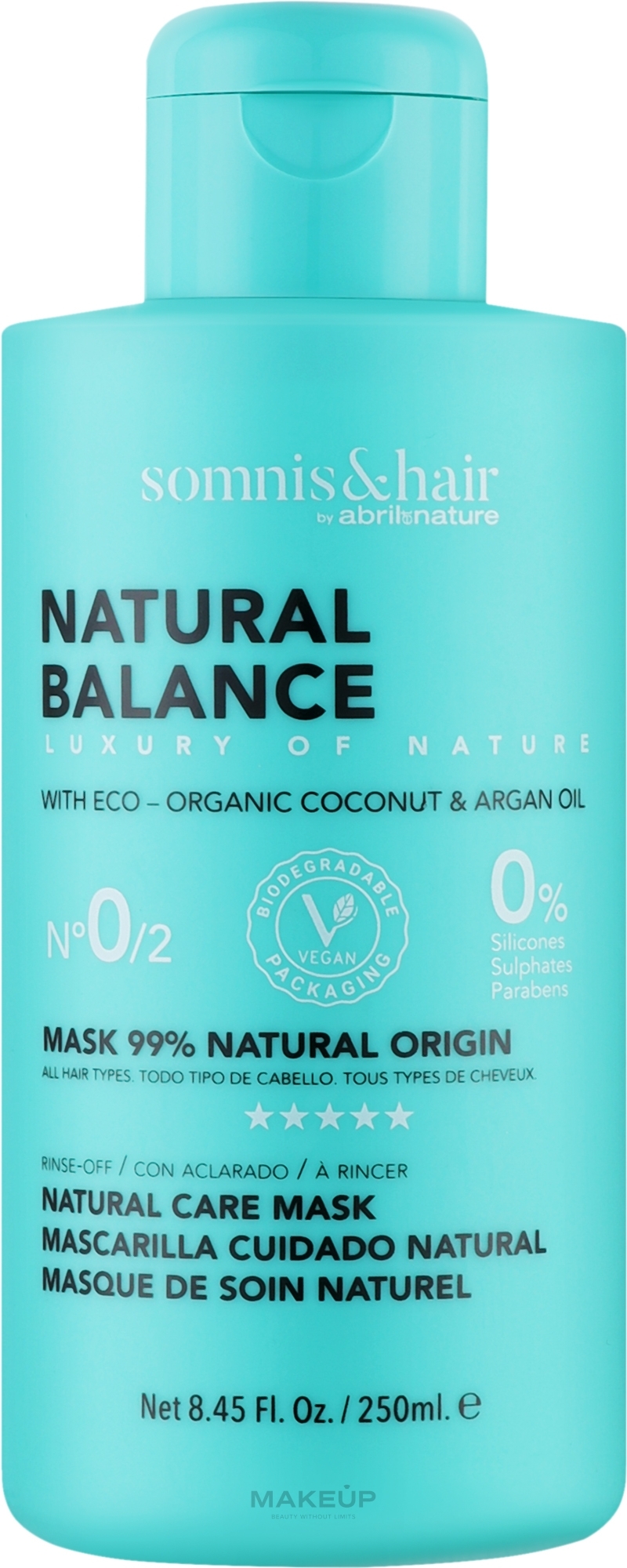 Маска з 99% натуральних інгредієнтів - Somnis & Hair 99% Natural Origin Mask — фото 250ml