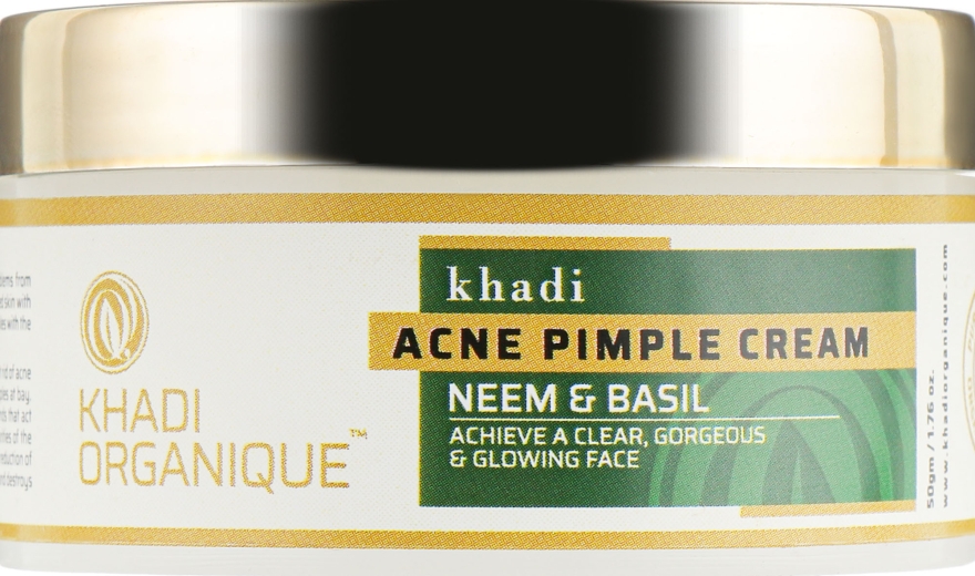 Натуральний аюрведичний анти-акне крем від прищів і вугрів - Khadi Organique Acne Pimple Cream