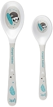 Набір ложечок з меламіну, 2 шт., сірий - Canpol Babies Exotic Animals Melamine Spoons — фото N1