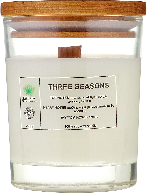 Аромасвічка "Three Seasons", у склянці - Purity Candle — фото N2