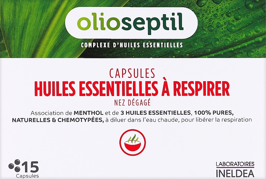 Капсули для інгаляції з ефірними оліями - Olioseptil — фото N1