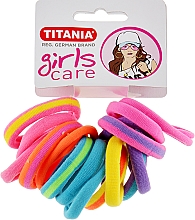 Еластичний затискач для волосся, 16 шт, різнокольорові - Titania Girls Care — фото N1