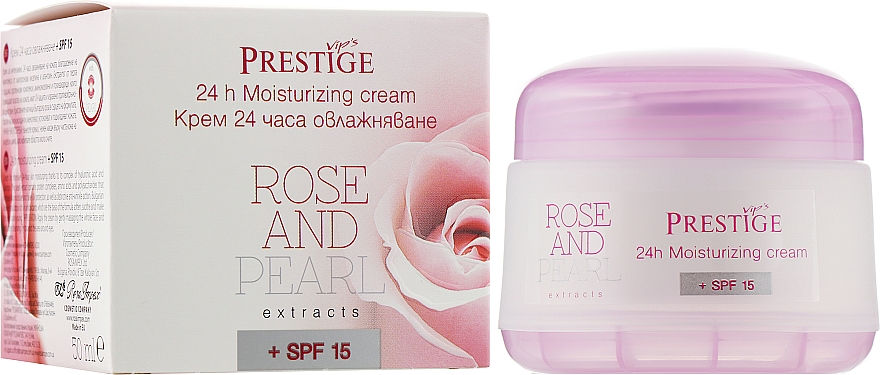 Крем для лица "24 часа увлажнения" SPF15 - Vip's Prestige Rose & Pearl 24h Moisturizing Cream