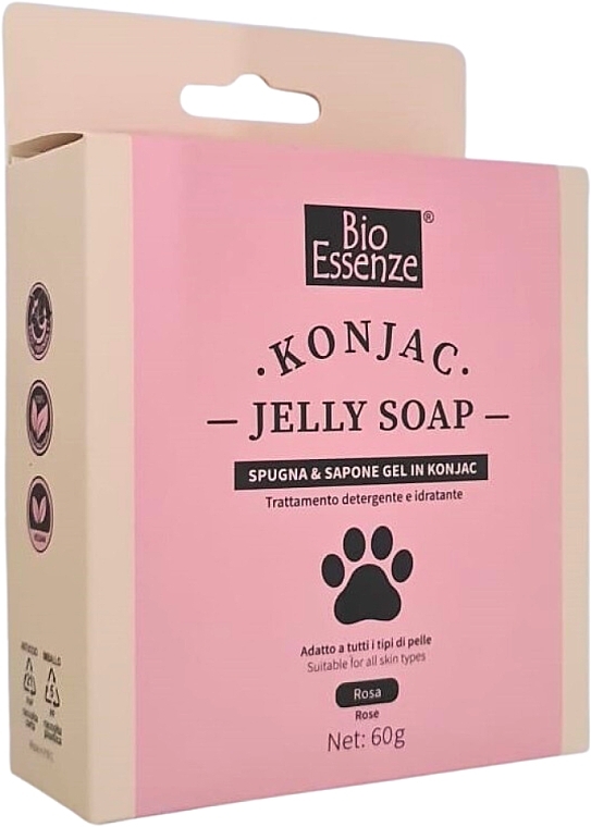 Набор - Bio Essenze Jelly Soap Rossa (sponge/1 pcs + soap/60 g) — фото N1