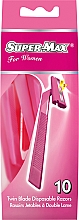 Парфумерія, косметика Набір одноразових жіночих станків для гоління, 10 шт. - Super-Max Twin Blade Disposable Razors