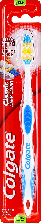 Зубная щетка "Классика здоровья" средней жесткости, бело-голубая - Colgate Classic Deep Clean — фото N1