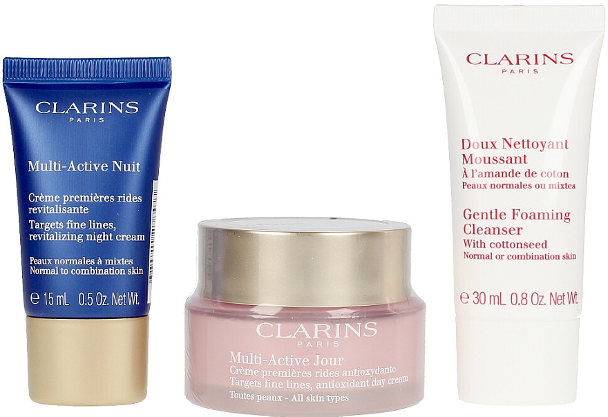 Набор - Clarins Multi Active (day/cream/50ml + night/cream/15ml + cleanser/30ml) — фото N2