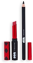 Набор - Makeup Revolution X DC Dangerous Red Harley Quinn Lip Kit (lipstick/1.5 g + lip/liner/1 g) — фото N3