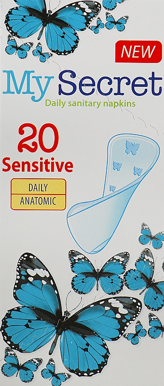 Щоденні гігієнічні прокладки "Sensitive Daily Anatomic", 20шт - My Secret