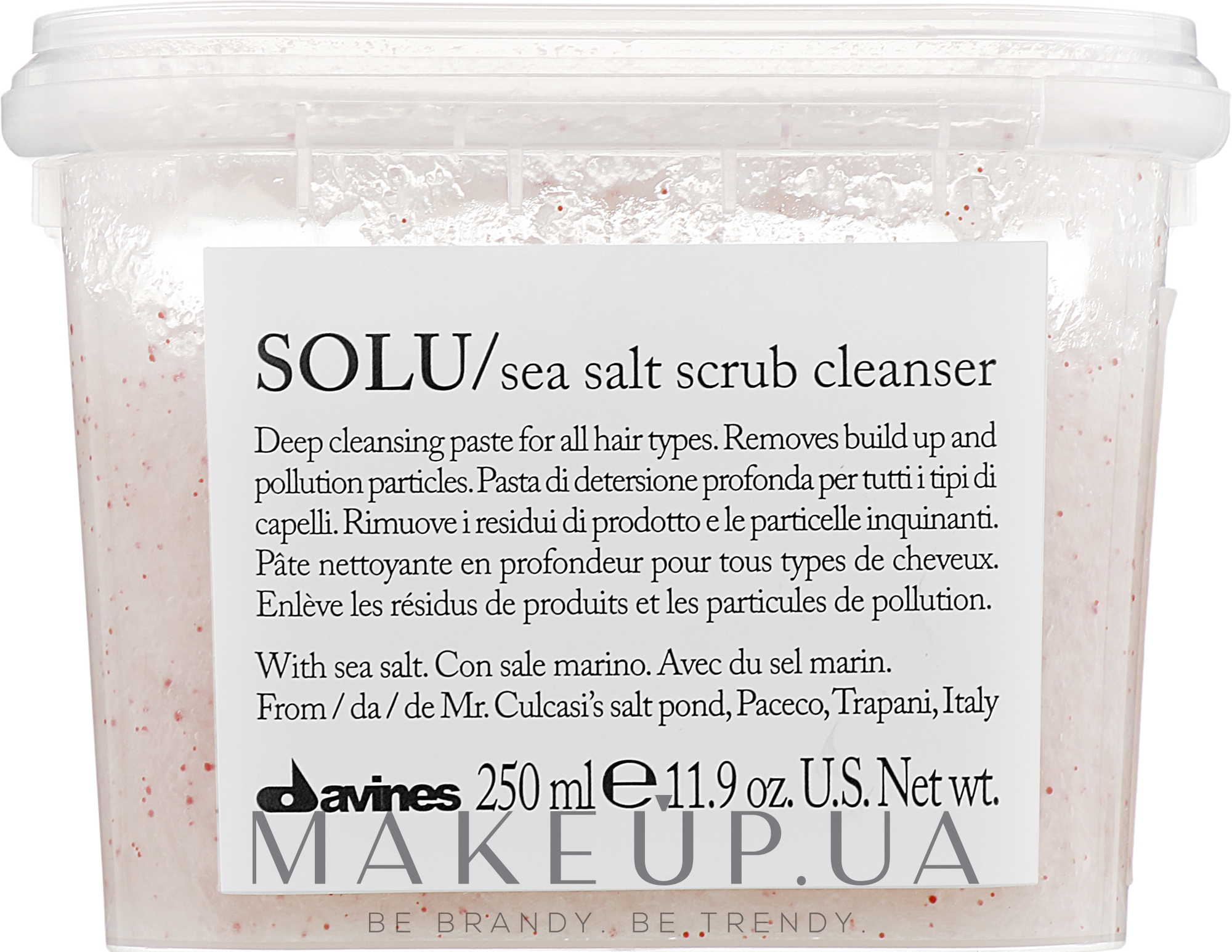 Очищающая паста-скраб с морской солью для всех типов волос - Davines Solu Sea Salt Scrub Cleanser — фото 250ml