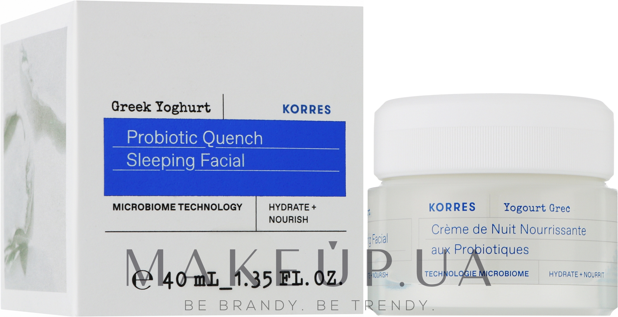 Ночной крем для лица с пробиотиками - Korres Greek Yoghurt Probiotic Quench Sleeping Facial — фото 40ml