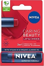 Парфумерія, косметика Помада для губ і щік - Nivea Caring Beauty Lip & Chick SPF30