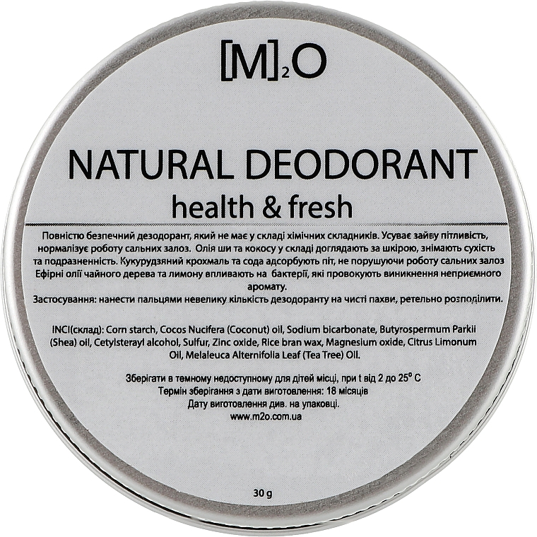 Дезодорант "Health & Fresh" - М2О Natural Deodorant