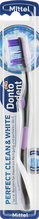 Зубная щетка, средней жесткости, черно-фиолетовая - Dontodent Perfect Clean & White Mittel — фото N2