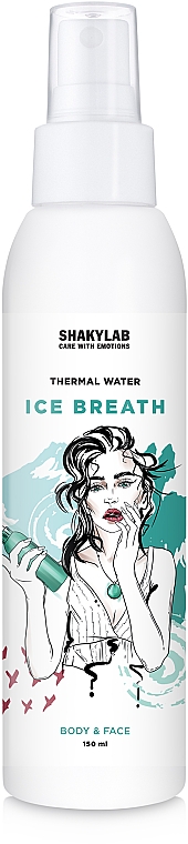 ПОДАРОК! Термальная вода с тонизирующим эффектом "Ice Breath" - SHAKYLAB Thermal Water For Body & Face — фото N1