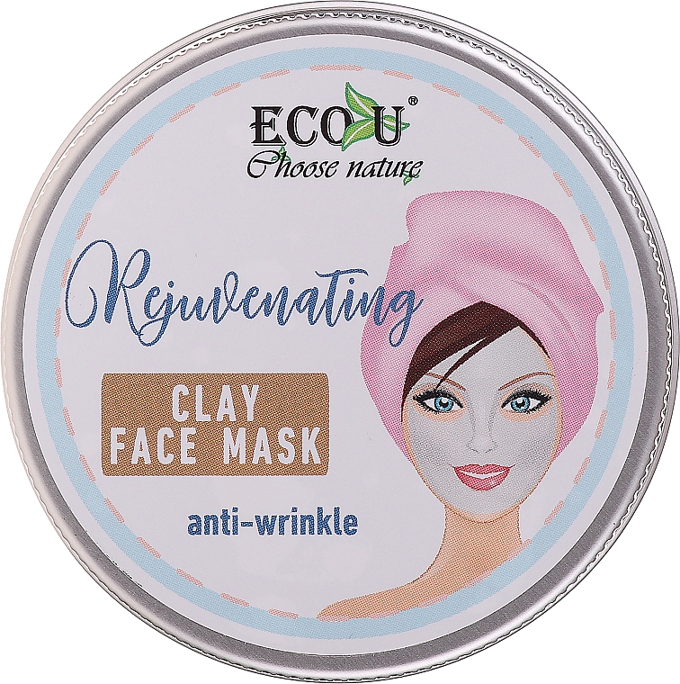 Глиняна маска для обличчя, проти зморщок - Eco U Anti-Wrinkle Clay Face Mask — фото N1