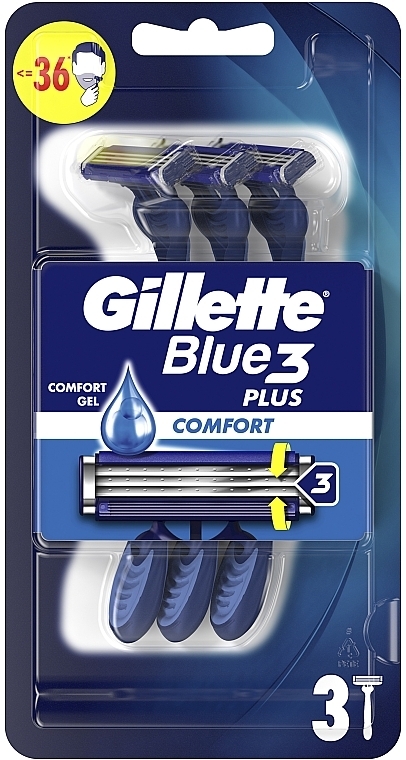 Набор одноразовых станков для бритья, 3 шт - Gillette Blue 3 Comfort — фото N2