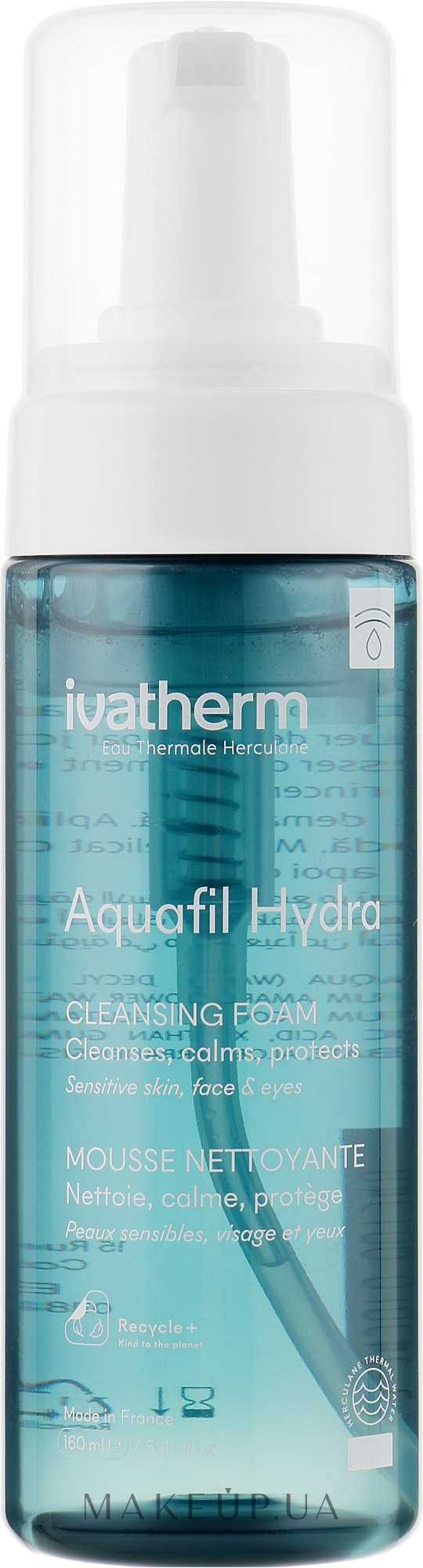 Aquafil Hydra очищувальна пінка для чутливої шкіри обличчя та очей - Ivatherm Aquafil Hydra Cleansing Foam — фото 160ml