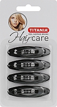 Заколки для волос "Oval Medium", 8шт, черные - Titania — фото N1