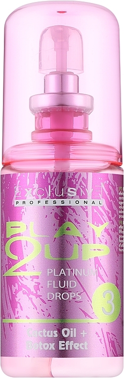 Флюїд для блиску волосся "Масло кактуса та ефект ботокса" - Exclusive Professional Play2Up Platinum Fluid Drops  — фото N1