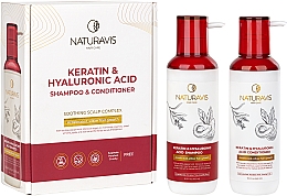 Набір: шампунь і кодиціонер "Keratin & Hyaluronik Acid" - Naturavis Keratin & Hyaluronik Acid Shampoo & Conditioner Set (shm/500ml + cond/500ml) — фото N1