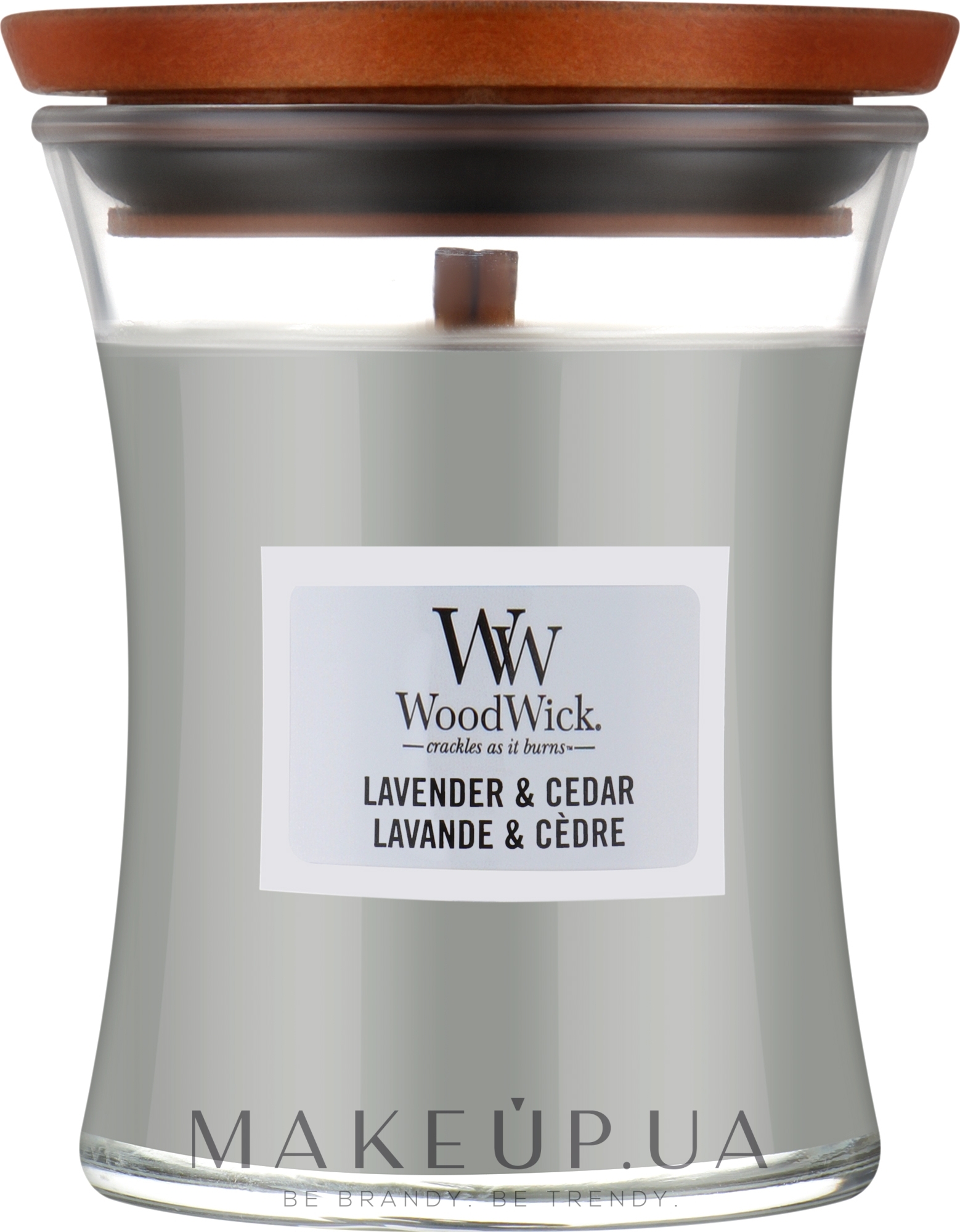 Ароматическая свеча в стакане - WoodWick Lavender and Cedar Candle — фото 275g