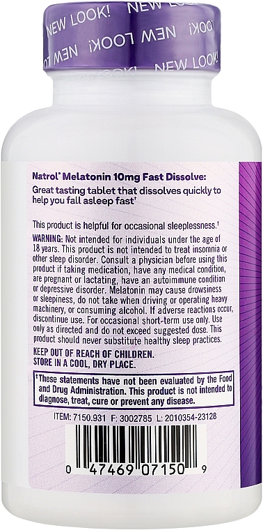 Мелатонін зі смаком полуниці, 10 мг - Natrol Sleep Melatonin 10 Mg Fast Dissolve Strawberry — фото N2