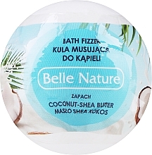 Парфумерія, косметика Бурхлива кулька для ванни з ароматом кокоса та маслом ши, біла - Belle Nature