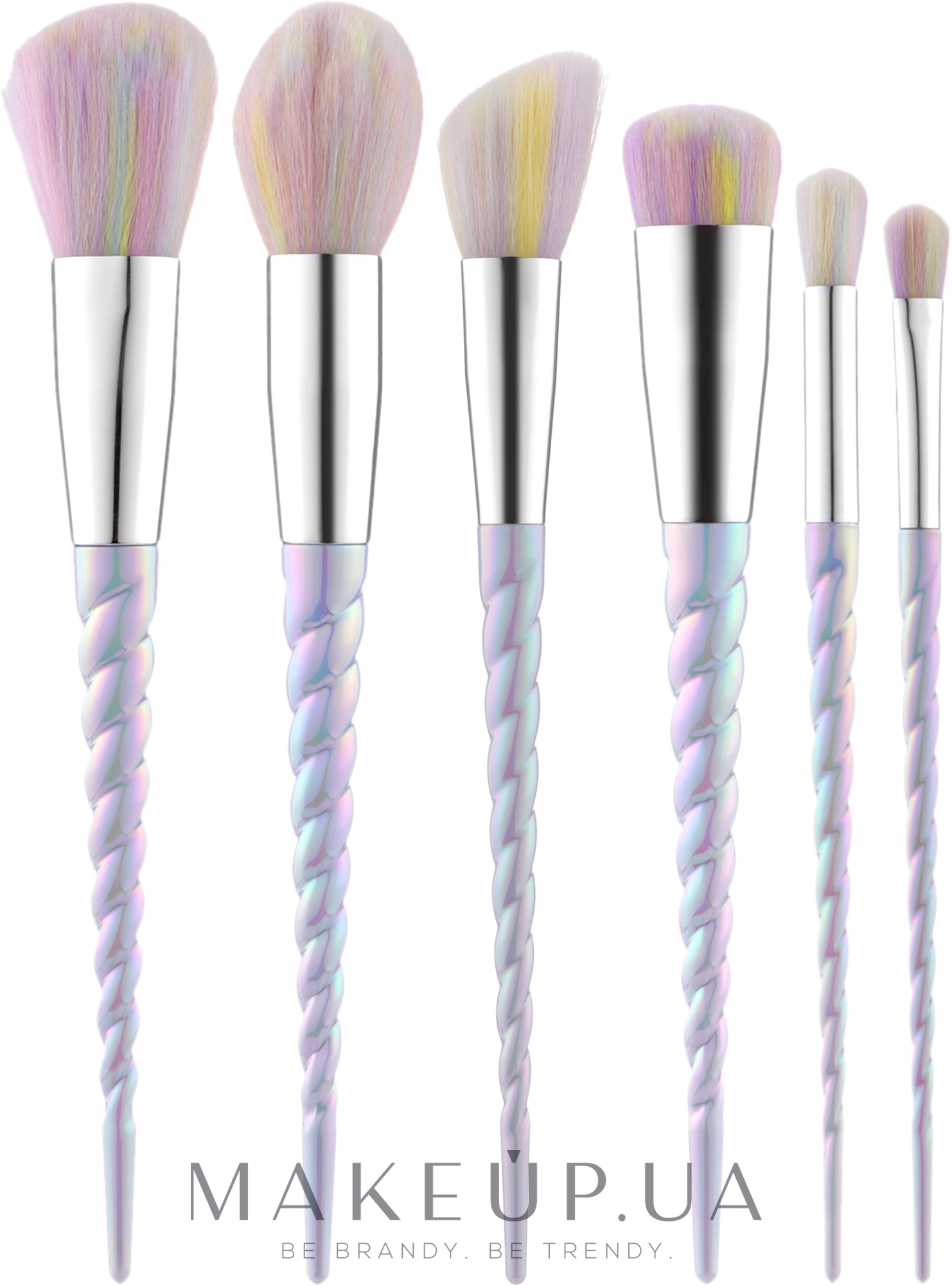 Набір пензлів для макіяжу, 6 шт. - Tools For Beauty MiMo Unicorn Pastel Set — фото 6шт