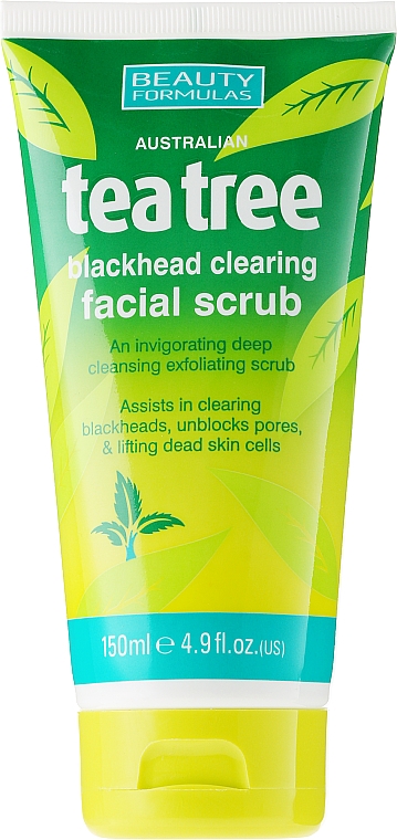 Скраб для очищення шкіри обличя від вугрів "Чайне дерево" - Beauty Formulas Tea Tree Facial Scrub — фото N1