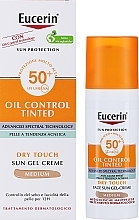 Парфумерія, косметика Сонцезахисний гель-крем для обличчя - Eucerin Oil Control Tinted Dry Touch Face Sun Gel-Cream Medium SPF50+