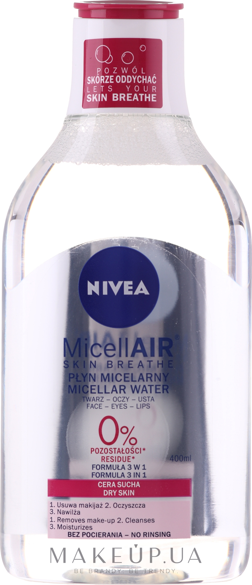 Міцелярна вода 3 в 1 для сухої шкіри - NIVEA Micellar Cleansing Water — фото 400ml