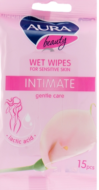 Влажные салфетки для интимной гигиены, розовые - Aura Beauty Intimate Wet Wipes