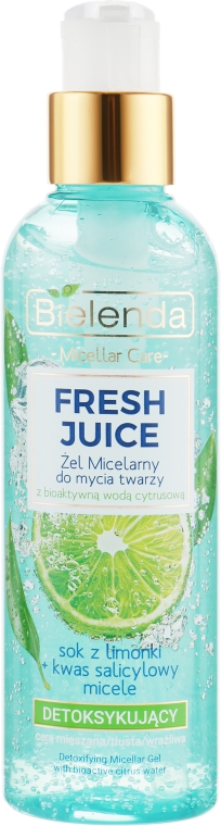Мицеллярный гель для умывания "Лайм" с детокс-эффектом - Bielenda Fresh Juice Micellar Care Detox Lime