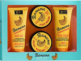 Духи, Парфюмерия, косметика Набор - Xpel Marketing Ltd Banana Gift Set (shm/100ml + cond/100ml + h/mask/50ml + b/yougurt/50ml)