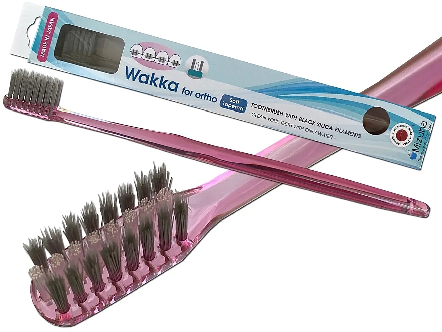 Зубна щітка для брекетів, м'яка, рожева - Mizuha Wakka Ortho Toothbrush — фото N5