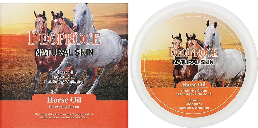 Крем для лица и тела на основе лошадиного жира - Deoproce Natural Skin Horse Oil Nourishing Cream  — фото N2