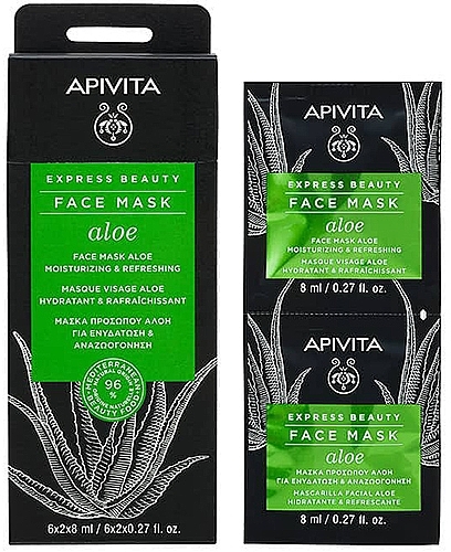 Зволожуюча маска з алое - Apivita Moisturizing Mask (міні)