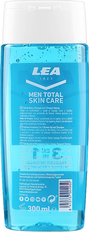 Інтенсивний освіжальний гель для душу 3в1 - Lea Men Total Skin Care Intense Freshness Shower Gel & Shampoo — фото N2