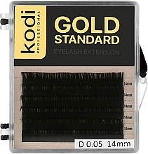 Накладні вії Gold Standart D 0.05 (6 рядів: 14 мм) - Kodi Professional — фото N1
