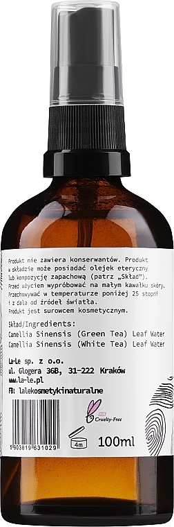 Гидролат зеленого и белого чая - La-Le Hydrolate — фото N2