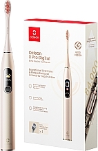 Парфумерія, косметика Розумна зубна щітка Oclean X Pro Digital Gold, 2 насадки - Oclean X Pro Digital Electric Toothbrush Champagne Gold