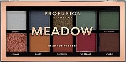 Парфумерія, косметика Палетка тіней для повік - Profusion Cosmetics Meadow 10 Shades Eyeshadow Palette