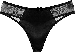 Женские трусики-стринги из хлопка со вставками, черные - Moraj — фото N1