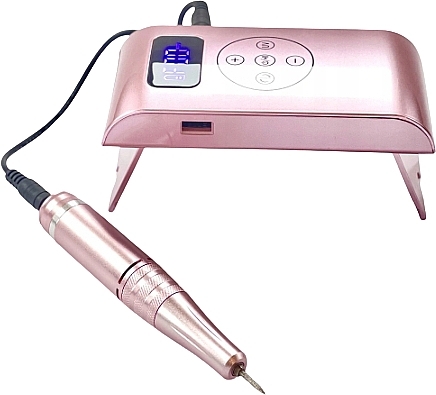 Беспроводной фрезер с лампой для маникюра и педикюра, розовый - Baffs Multi Mani — фото N1