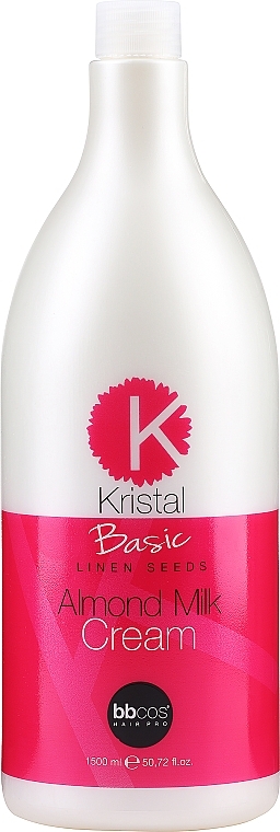 Бальзам з мигдальним молочком для волосся - BBcos Kristal Basic Linen Seeds Almond Milk — фото N3